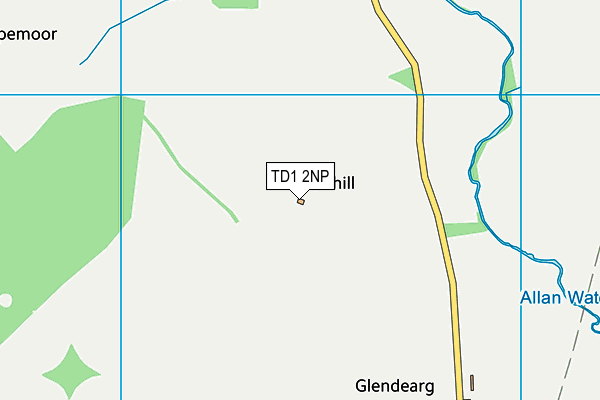 TD1 2NP map - OS VectorMap District (Ordnance Survey)