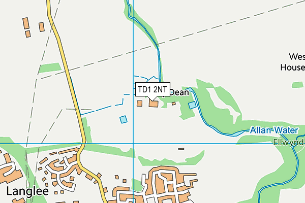 TD1 2NT map - OS VectorMap District (Ordnance Survey)