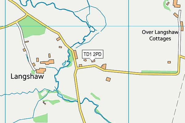 TD1 2PD map - OS VectorMap District (Ordnance Survey)