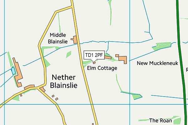 TD1 2PF map - OS VectorMap District (Ordnance Survey)