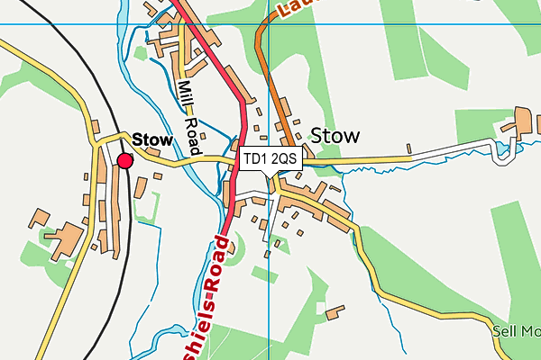 TD1 2QS map - OS VectorMap District (Ordnance Survey)