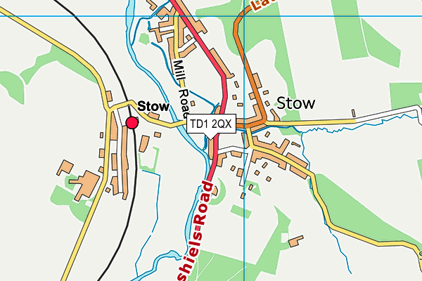 TD1 2QX map - OS VectorMap District (Ordnance Survey)