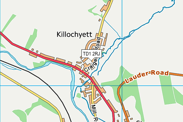 TD1 2RJ map - OS VectorMap District (Ordnance Survey)