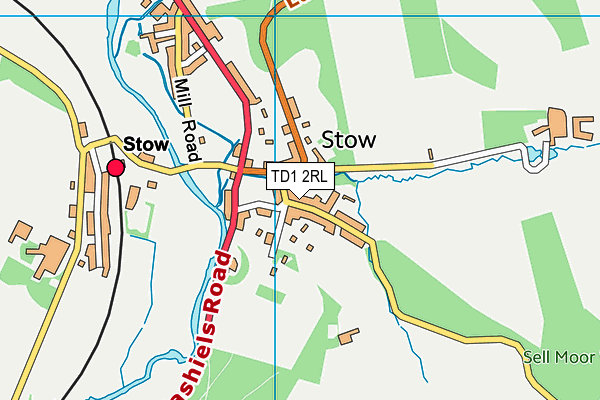 TD1 2RL map - OS VectorMap District (Ordnance Survey)