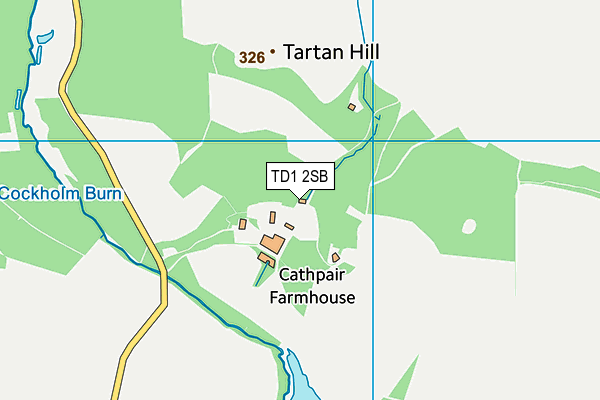 TD1 2SB map - OS VectorMap District (Ordnance Survey)