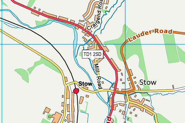 TD1 2SD map - OS VectorMap District (Ordnance Survey)