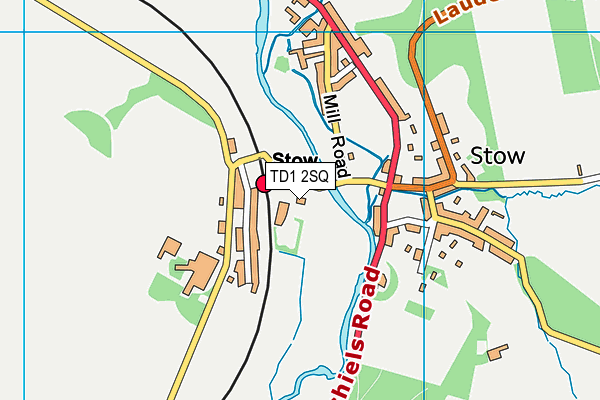 TD1 2SQ map - OS VectorMap District (Ordnance Survey)