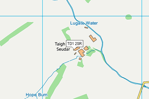 TD1 2SR map - OS VectorMap District (Ordnance Survey)