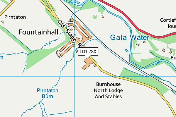 TD1 2SX map - OS VectorMap District (Ordnance Survey)