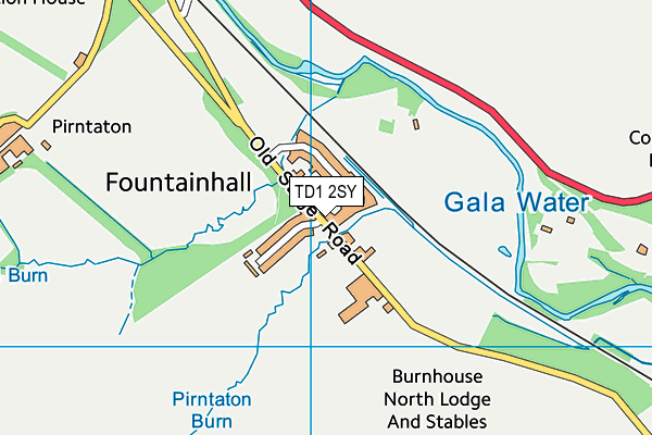 TD1 2SY map - OS VectorMap District (Ordnance Survey)