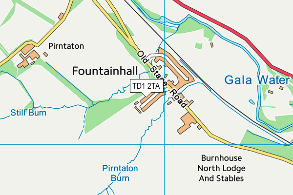 TD1 2TA map - OS VectorMap District (Ordnance Survey)