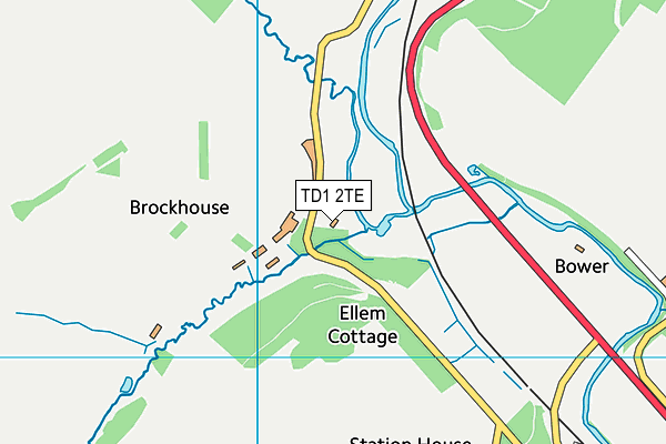 TD1 2TE map - OS VectorMap District (Ordnance Survey)