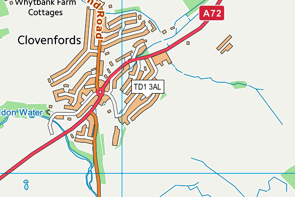 TD1 3AL map - OS VectorMap District (Ordnance Survey)