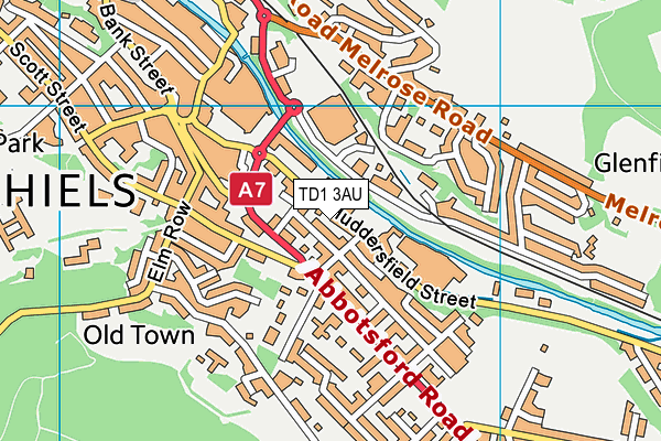 TD1 3AU map - OS VectorMap District (Ordnance Survey)