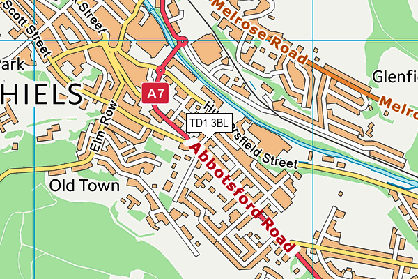 TD1 3BL map - OS VectorMap District (Ordnance Survey)