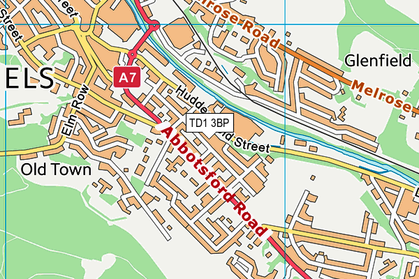 TD1 3BP map - OS VectorMap District (Ordnance Survey)