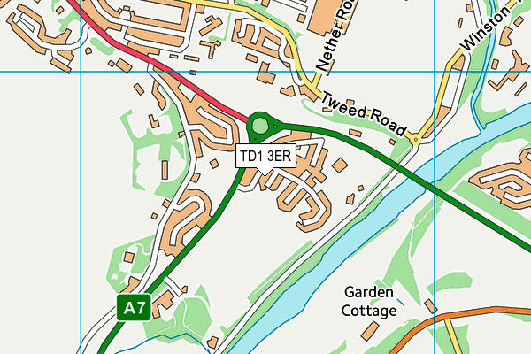 TD1 3ER map - OS VectorMap District (Ordnance Survey)