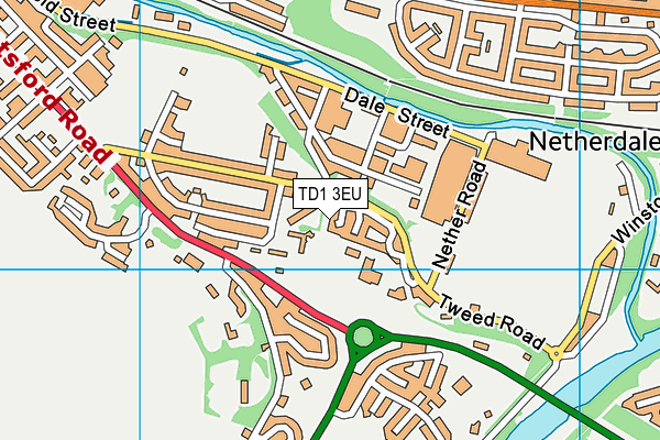 TD1 3EU map - OS VectorMap District (Ordnance Survey)