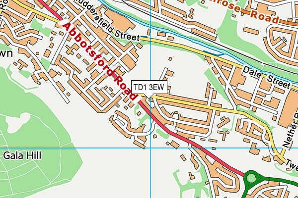 TD1 3EW map - OS VectorMap District (Ordnance Survey)