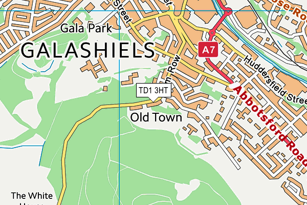 TD1 3HT map - OS VectorMap District (Ordnance Survey)
