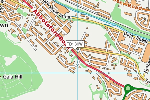 TD1 3HW map - OS VectorMap District (Ordnance Survey)