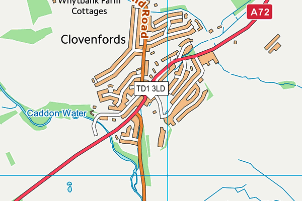 TD1 3LD map - OS VectorMap District (Ordnance Survey)