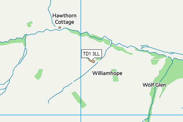 TD1 3LL map - OS VectorMap District (Ordnance Survey)