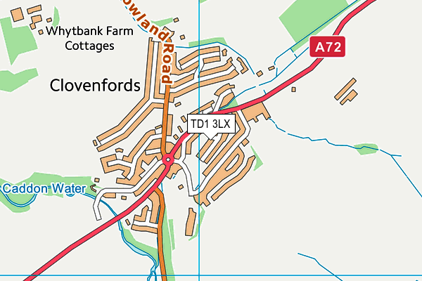 TD1 3LX map - OS VectorMap District (Ordnance Survey)