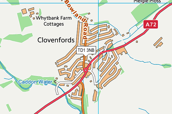 TD1 3NB map - OS VectorMap District (Ordnance Survey)