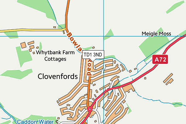 TD1 3ND map - OS VectorMap District (Ordnance Survey)