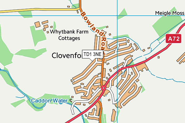 TD1 3NE map - OS VectorMap District (Ordnance Survey)