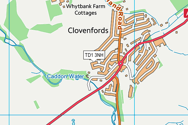 TD1 3NH map - OS VectorMap District (Ordnance Survey)