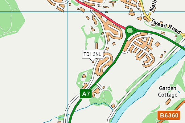 TD1 3NL map - OS VectorMap District (Ordnance Survey)
