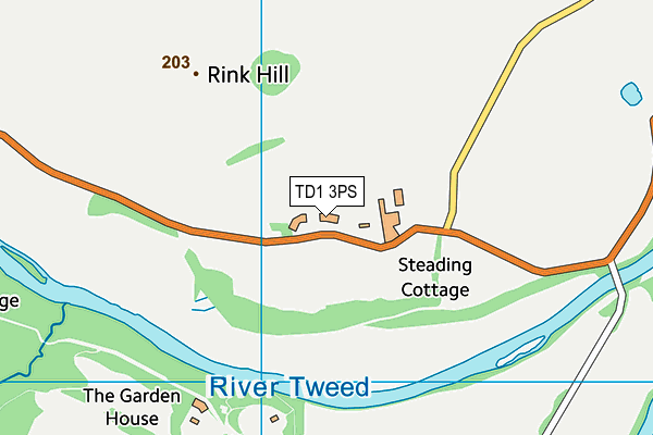 TD1 3PS map - OS VectorMap District (Ordnance Survey)