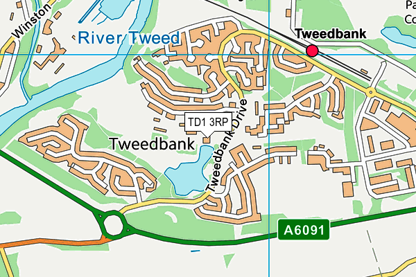 TD1 3RP map - OS VectorMap District (Ordnance Survey)
