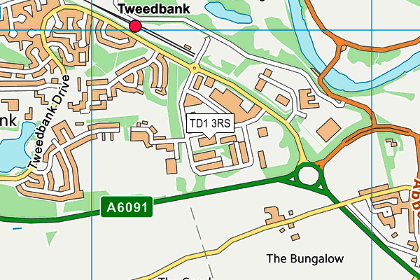TD1 3RS map - OS VectorMap District (Ordnance Survey)