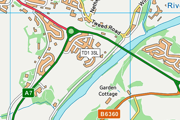 TD1 3SL map - OS VectorMap District (Ordnance Survey)