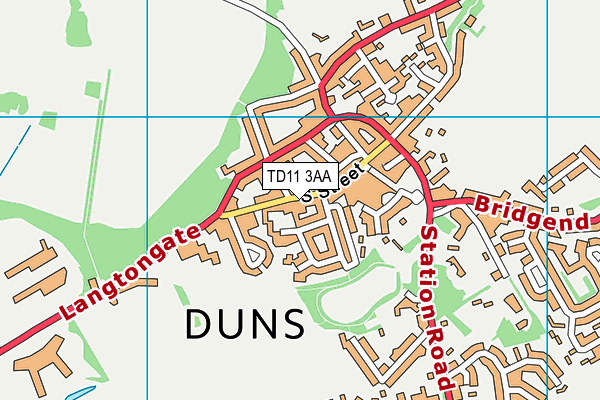 TD11 3AA map - OS VectorMap District (Ordnance Survey)