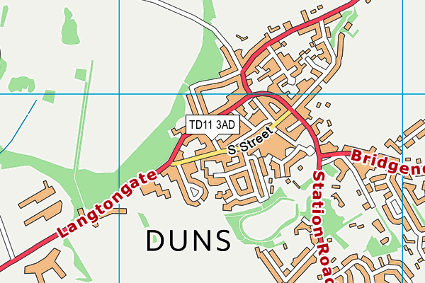 TD11 3AD map - OS VectorMap District (Ordnance Survey)