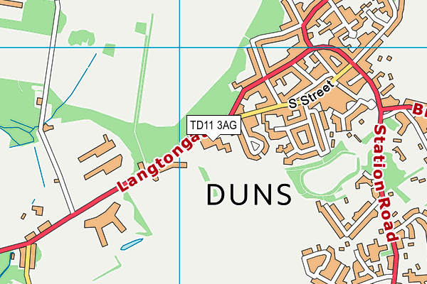 TD11 3AG map - OS VectorMap District (Ordnance Survey)