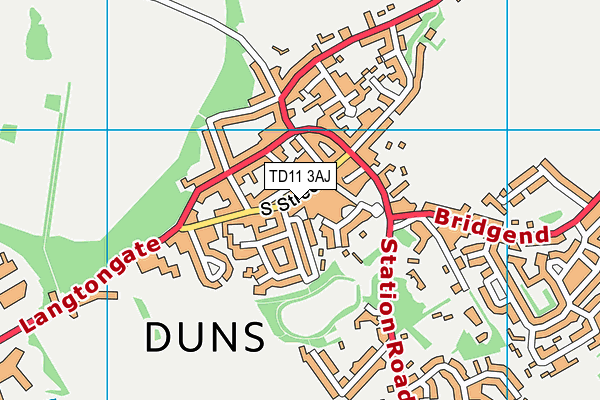 TD11 3AJ map - OS VectorMap District (Ordnance Survey)