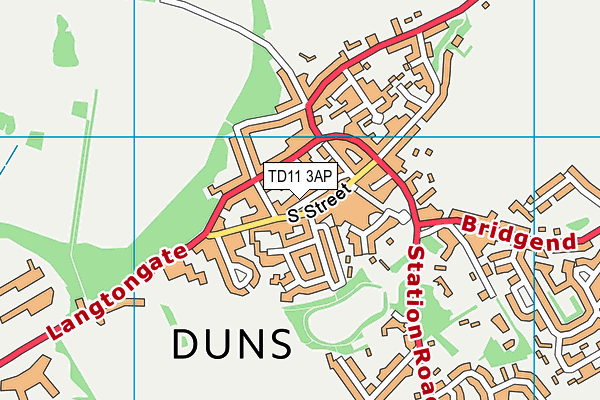 TD11 3AP map - OS VectorMap District (Ordnance Survey)