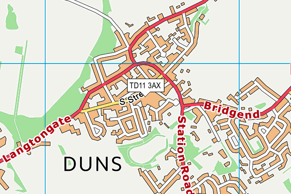 TD11 3AX map - OS VectorMap District (Ordnance Survey)