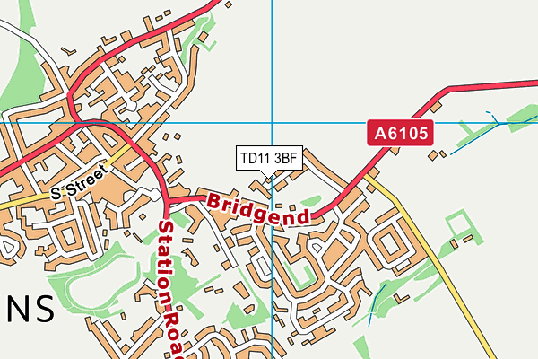 TD11 3BF map - OS VectorMap District (Ordnance Survey)