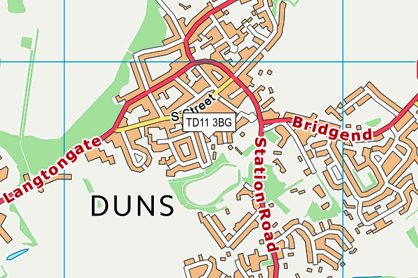 TD11 3BG map - OS VectorMap District (Ordnance Survey)