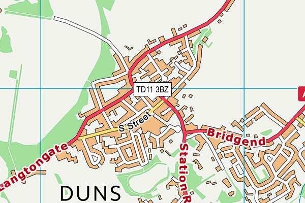 TD11 3BZ map - OS VectorMap District (Ordnance Survey)