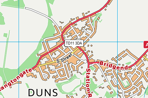 TD11 3DA map - OS VectorMap District (Ordnance Survey)