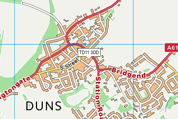 TD11 3DD map - OS VectorMap District (Ordnance Survey)