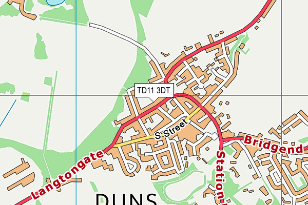 TD11 3DT map - OS VectorMap District (Ordnance Survey)