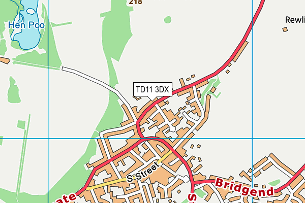 TD11 3DX map - OS VectorMap District (Ordnance Survey)